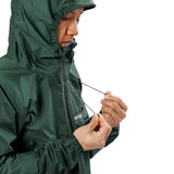 Drawcord allows for adjusting the hood around the face.